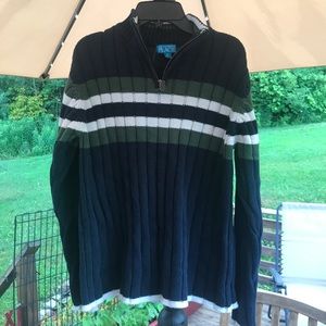 Boys 1/4 Zip Striped Sweater